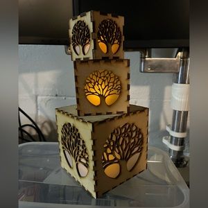 Homestead Luminary Tree of Life Lantern, Nightlight, decoration